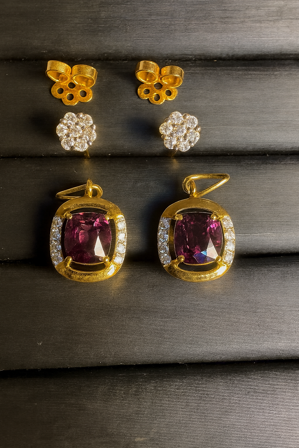 Multi-Way Natural Unheated Burmese Spinel Earrings – Includes Natural Diamond Studs