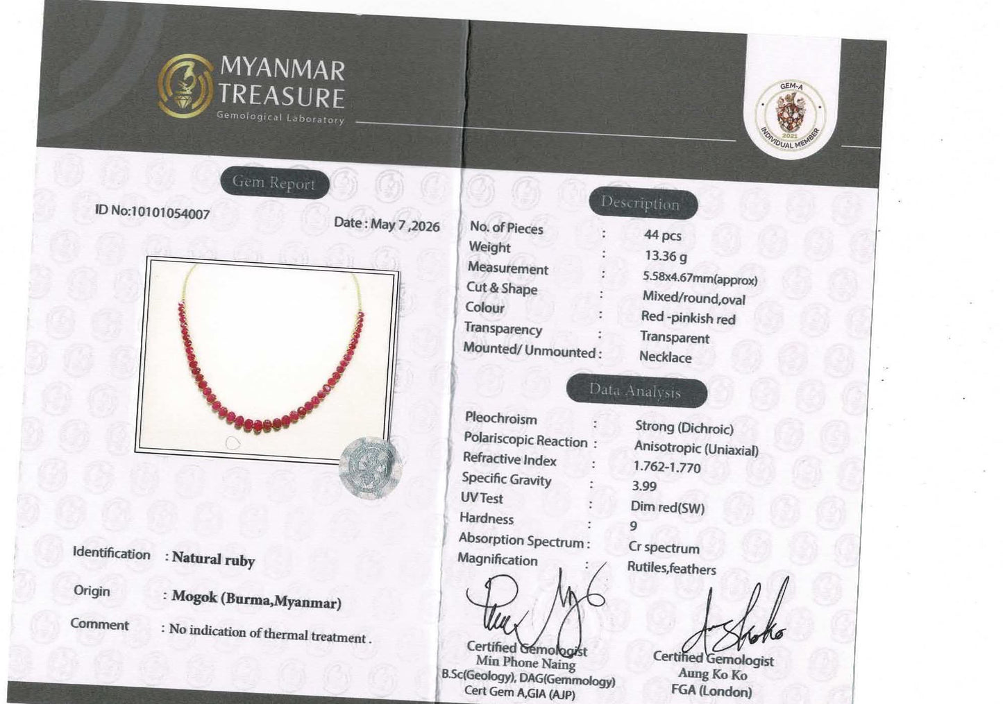 Eternal Red Elegance – Natural Unheated Mogok Burmese Ruby (23CT) & 18K Gold Masterpiece