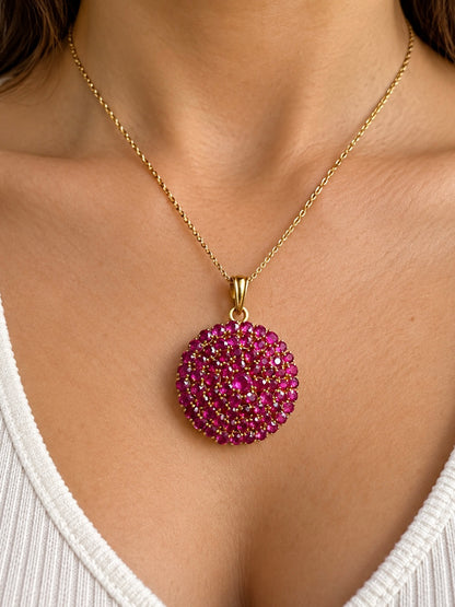 Mogok Ruby Radiance – 9.00CT Natural Unheated Burmese Ruby & 22K Gold Statement Pendant