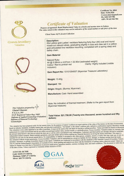 Eternal Red Elegance – Natural Unheated Mogok Burmese Ruby (23CT) & 18K Gold Masterpiece