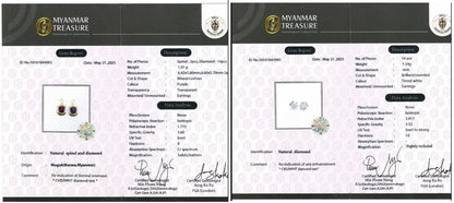 Multi-Way Natural Unheated Burmese Spinel Earrings – Includes Natural Diamond Studs