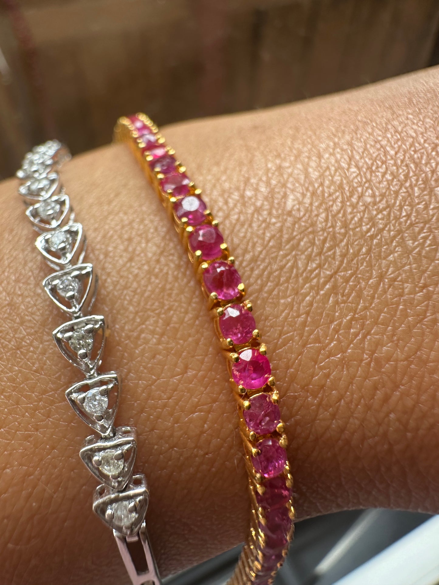 Timeless Unheated  Burmese Ruby (total 9CT) Tennis Bracelet | 20K Solid Gold