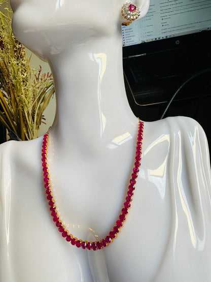 Total 21CT Natural Unheated Burma Ruby necklace/tennis necklace in 20K Gold