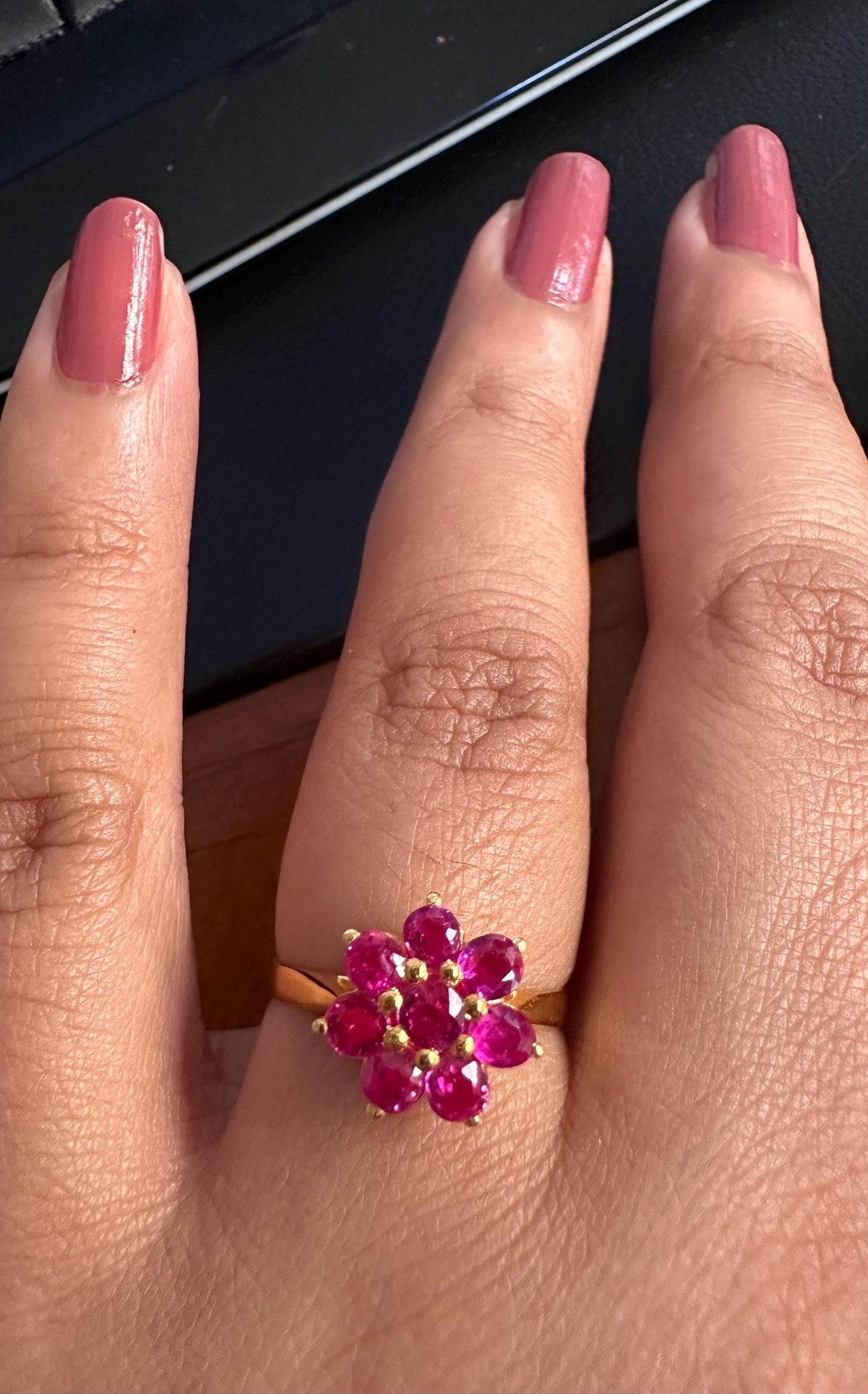 Stunning and Quality Ring - Natural Unheated Burmese Ruby (1.37CT) Ring set in 20K Solid Gold.