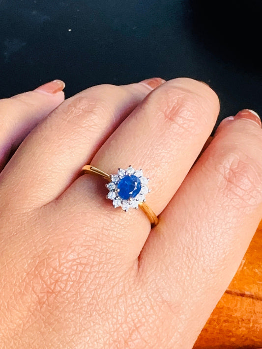 Natural Unheated Burmese Sapphires and Diamonds Earring with 20K Solid Gold
