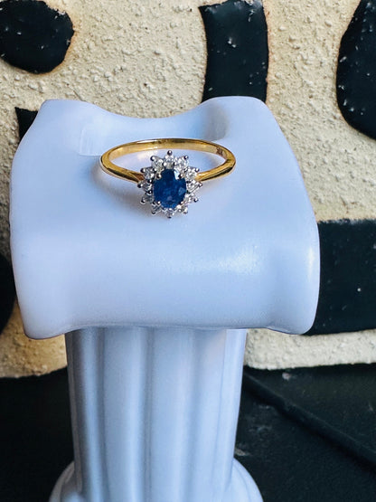 Natural Unheated Burmese Sapphires and Diamonds Earring with 20K Solid Gold