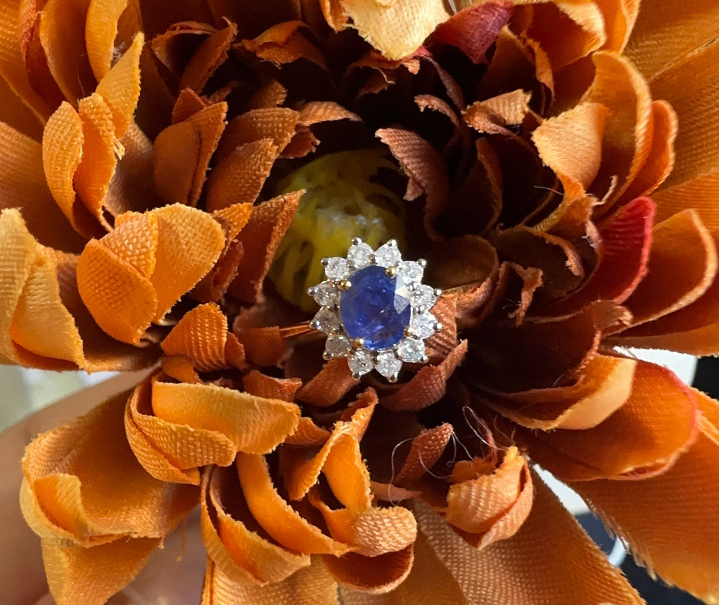 Natural Unheated Burmese Sapphires and Diamonds Earring with 20K Solid Gold