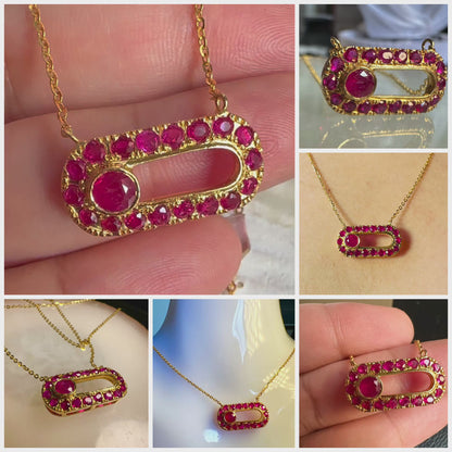 Natural Unheated Burmese Ruby (2.15CT) Pendant Necklace in 20K Solid Gold.