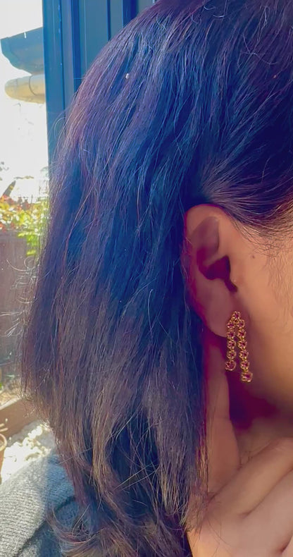 Timeless Floral Cascade Earrings – 20K Solid Gold with Natural Unheated Burmese Rubies