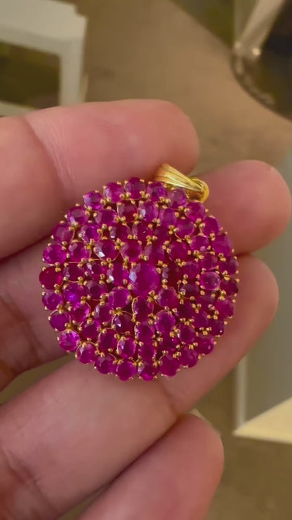 Mogok Ruby Radiance – 9.00CT Natural Unheated Burmese Ruby & 22K Gold Statement Pendant
